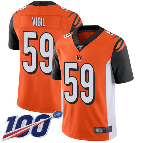 Cincinnati Bengals Limited Orange Men Nick Vigil Alternate Jersey NFL Footballl #59 100th Season Vapor Untouchable